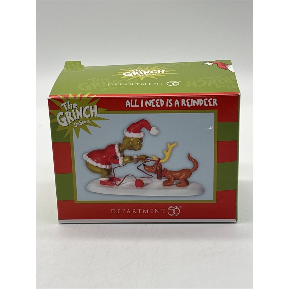 Dept 56 Grinch Village All I Need Is A Reindeer  Accessory Figure